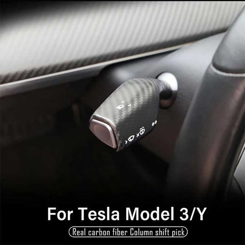 Turn Signal Stalk Cover Real Carbon Fiber For 2017-2022 Tesla Model 3/Y