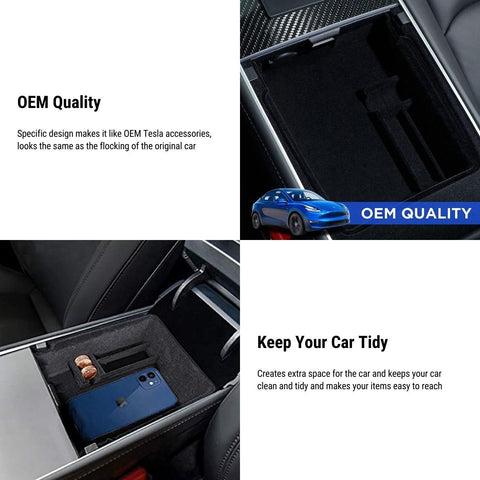 Armrest Organizer Console Tray for Tesla Model 3 / Model Y