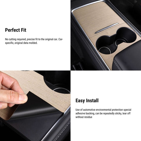 Wood Center Console Wrap for Model 3 2021-2023.10 / Model Y 2020-2024